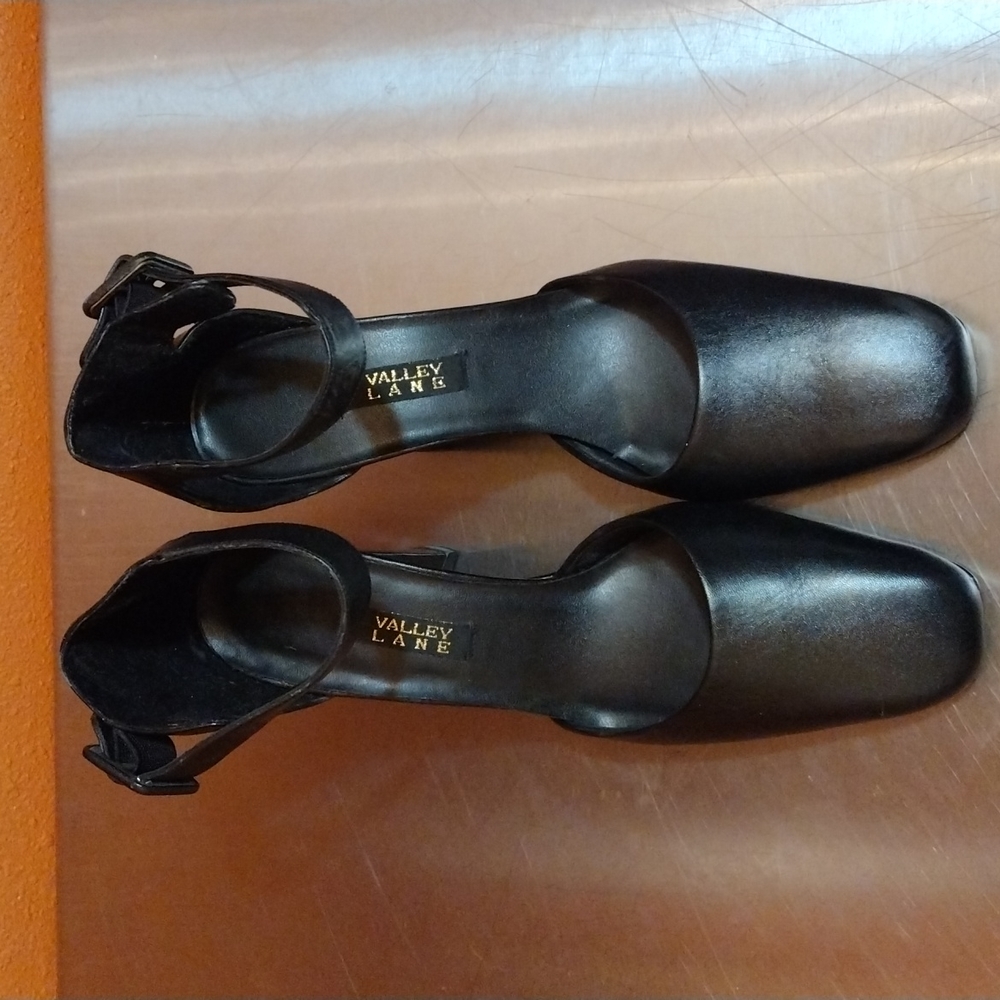 Valley Lane black ankle strap 9m 4 inch heel.